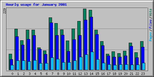 Hourly usage for January 2001